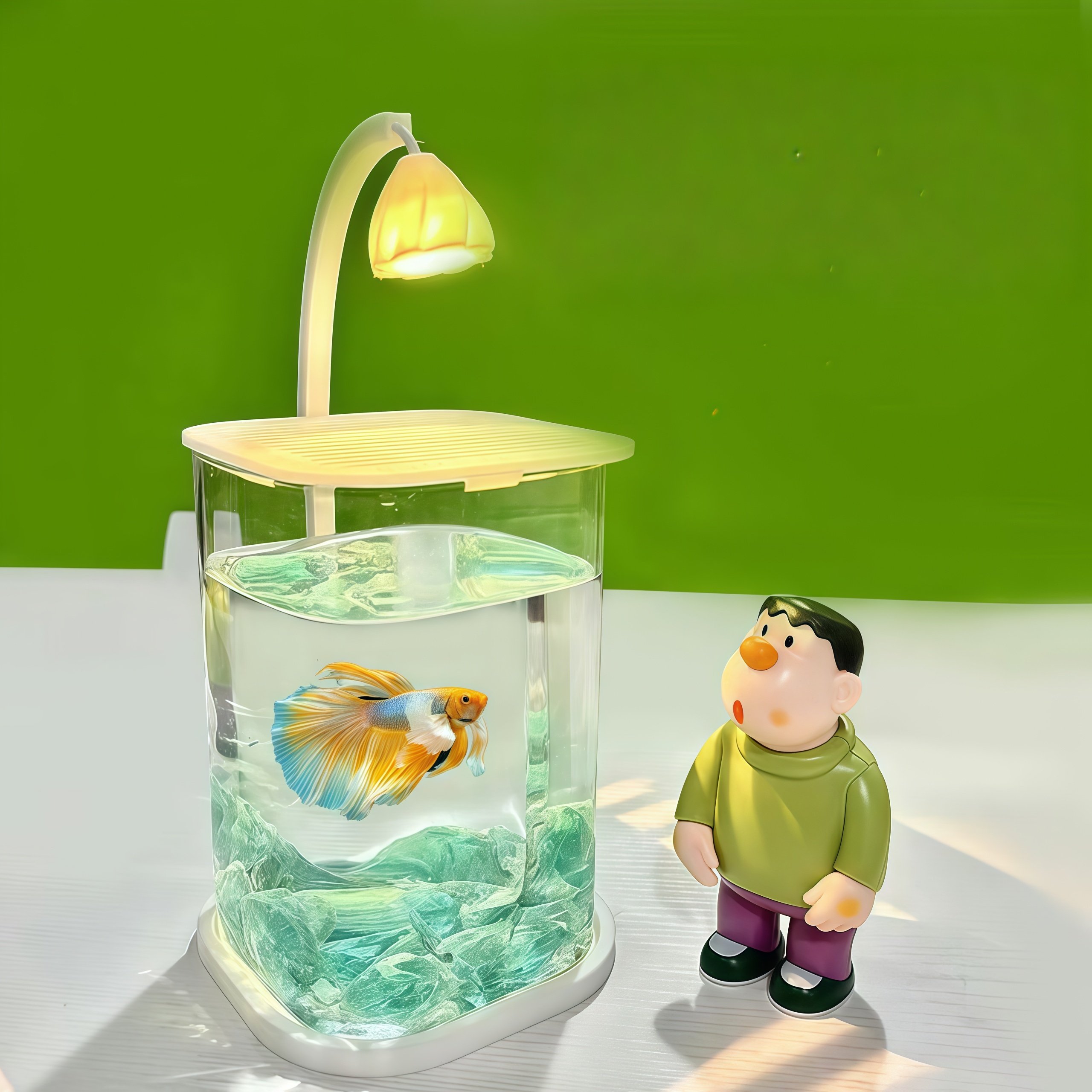 超白玻璃鱼缸冰晶石桌面创意缸生态斗鱼缸珍珠碎钻景观缸造景全套,宠物/宠物食品及用品,桌面缸,淘宝优惠券,粉丝福利购,淘宝优惠卷