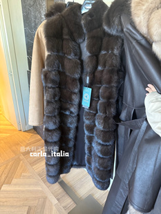 fabio gavazzi  紫貂马甲 皮草25新款 意大利正品代购