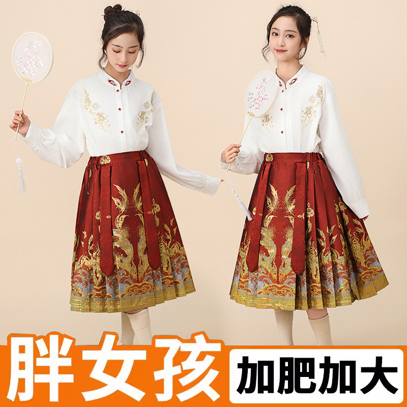 胖女童汉服套装马面裙
