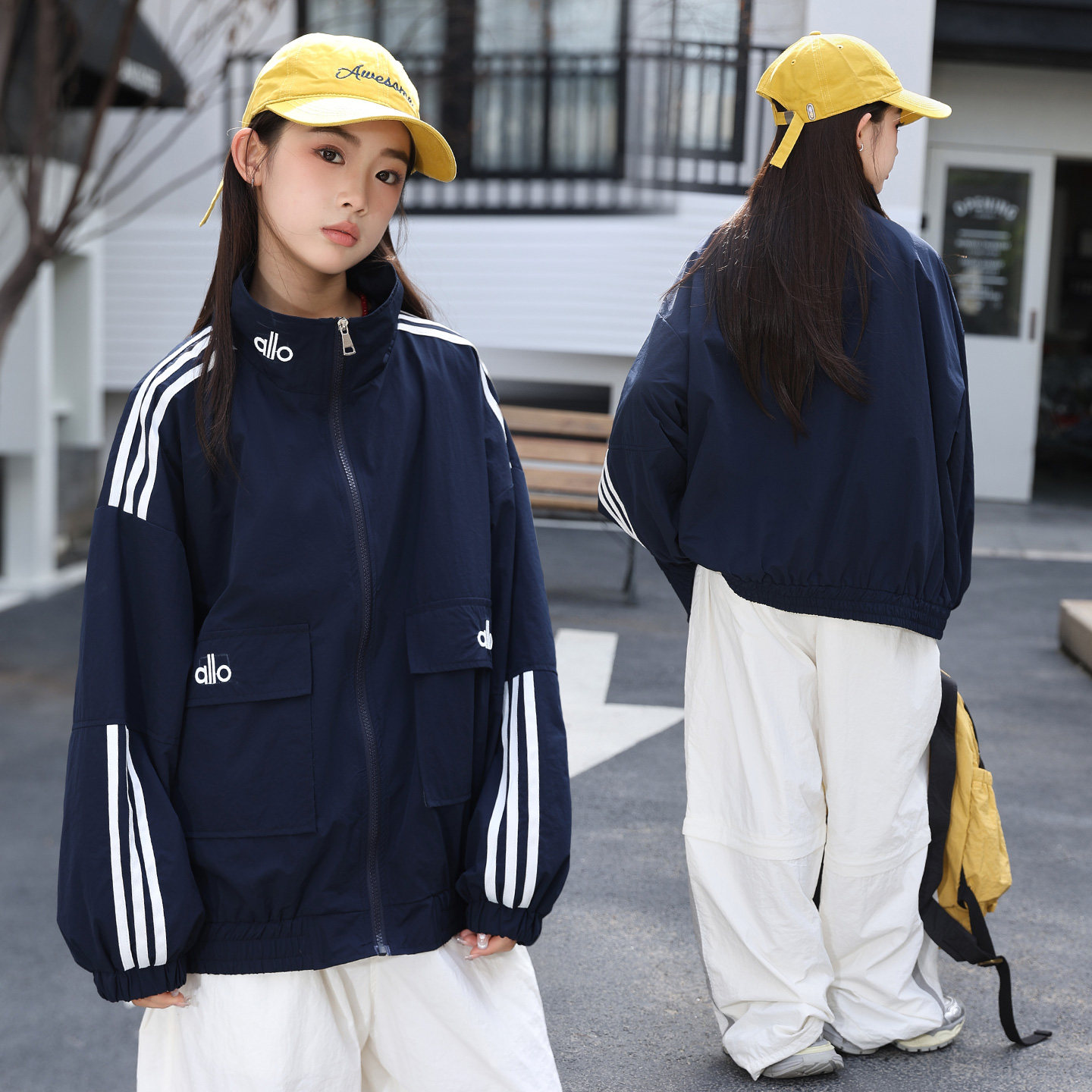 胖女童休闲外套立领夹克衫上衣