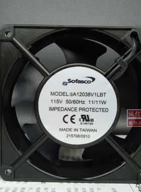 原装Sofasco sA12038V1LBT 12038 115V 11W 12CM机箱交流散热风扇