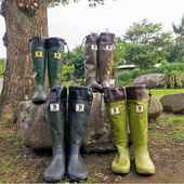 官方正品 日本野鸟协会WBSJ雨靴天然橡胶长靴子百搭复古可折叠雨鞋