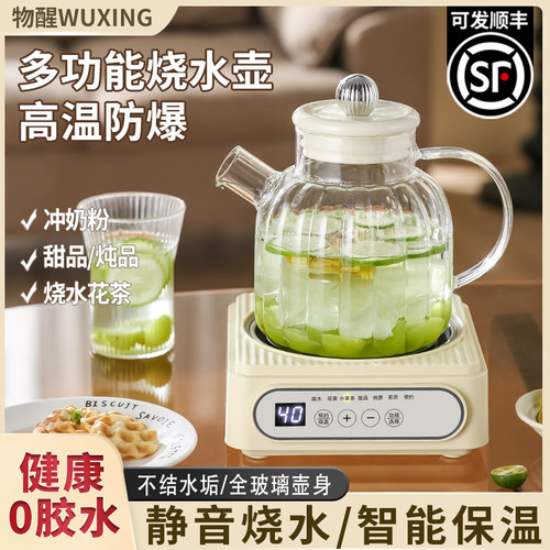 南瓜新款电热水壶家用多功能保温煮茶器玻璃办公室煮茶壶烧水壶
