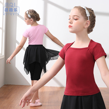 儿童舞蹈服女童练功服夏季短袖女孩幼儿园拉丁舞套装雪纺裙裤上衣