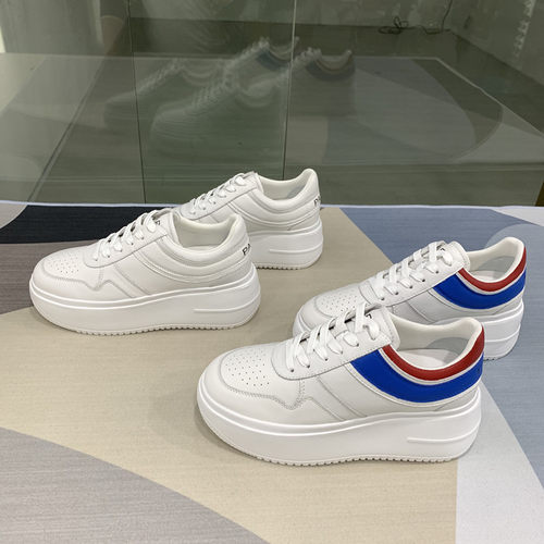 时尚爆款台湾版松糕高鞋羊胎皮舒服不重软鞋底休闲鞋小白鞋女鞋