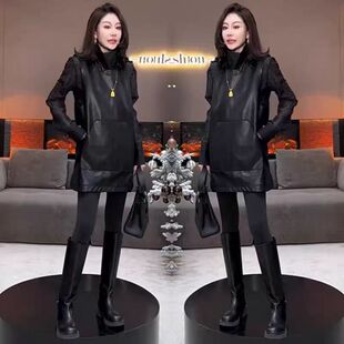 2026早春新款网红潮流简约纯色高级感PU皮马甲百搭时尚显瘦外套