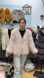 2026新款进口狐狸毛外套貉子毛双面编织皮草外套女短款长袖