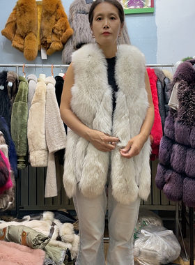 狐狸毛整皮马甲衣长50款80-115斤穿