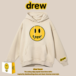 Drew House笑脸潮牌贾斯丁比伯经典连帽卫衣纯棉宽松男女加绒情侣