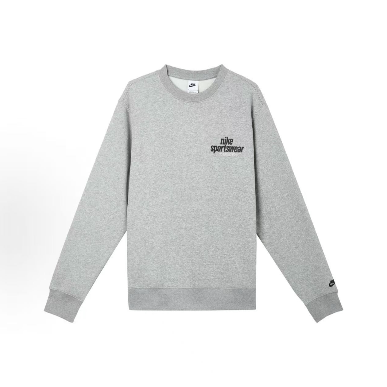 NIKE耐克 Sport 休闲简约圆领长袖卫衣 男款 浅灰色 HJ2174-063