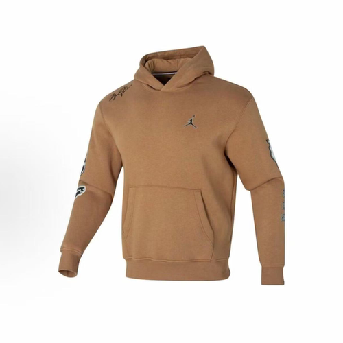 NIKE耐克 Jordan 纯色运动训练休闲连帽长袖咖色卫衣 FN4617-231