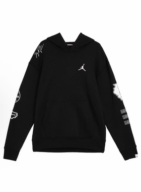 Jordan Air 纯色运动训练休闲连帽加绒长袖卫衣 黑色FN4617-010