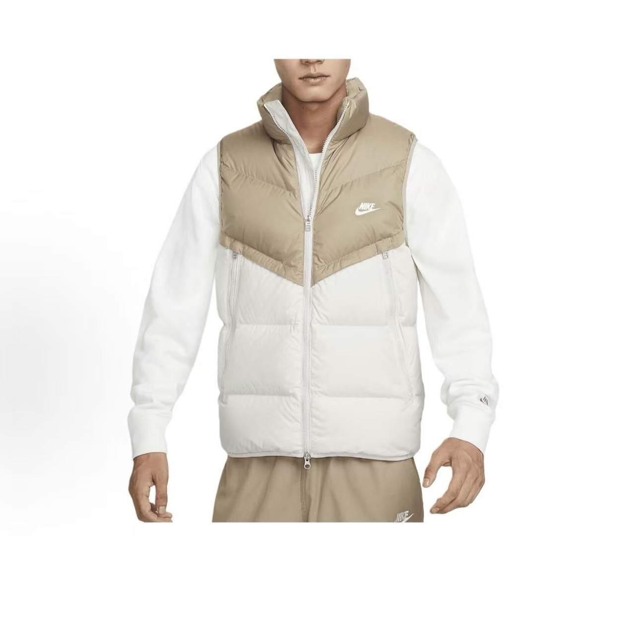 NIKE/耐克 Sportswear情侣款运动休闲卡其色羽绒服马甲DV1136-247