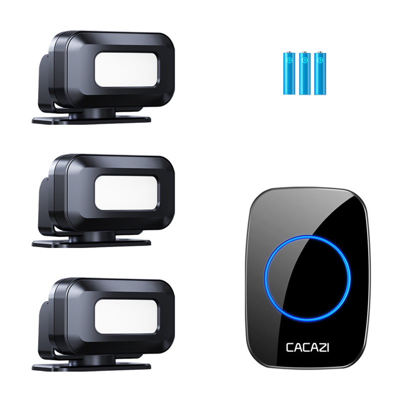 提示器门口欢迎光临感应器进门语音播报迎宾超市分体门铃三拖一