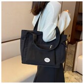 单肩手提书袋多功能帆布包女新款 大容量中学生装 书大学生上课书包