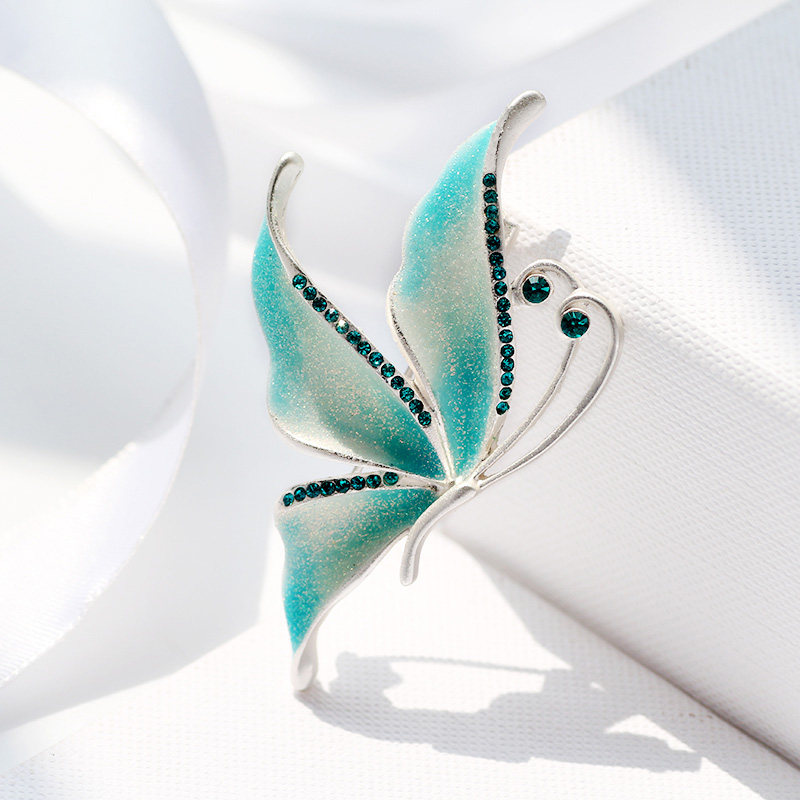 eva颐娲 简约时尚珐琅彩绘蝴蝶胸针别针 秋冬新品服装饰品韩国 女