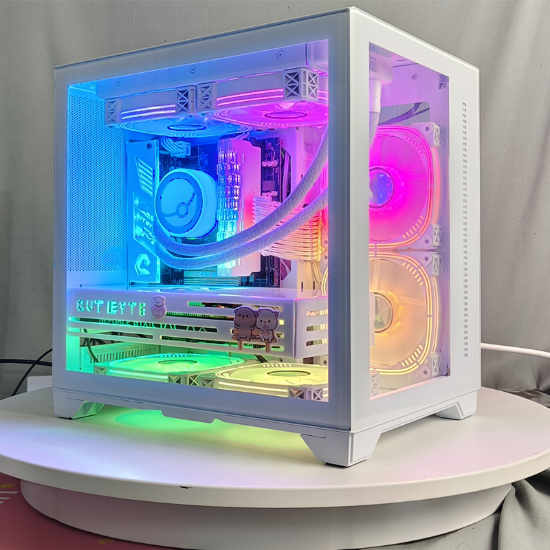 纯白海景房整机无显卡台式电脑主机律动酷睿吃鸡游戏神光同步二代