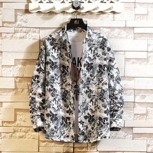 秋季男生港风长袖宽松情侣外套大码衬衫3010 P35，男装衬衫，星座101C（原电商A011-3）