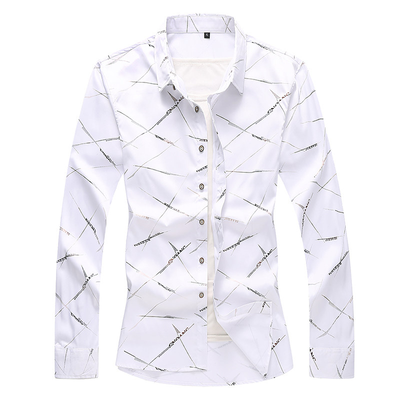 2025秋季新款加大码男士烫金衬衫衬衣长袖1231P50，男装衬衫，星座101C（原电商A011-3）