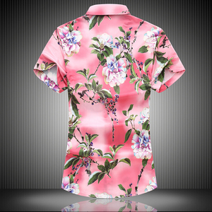 QT4025花衬衣短袖风花衬衫青年男衬衫D309 P45图片