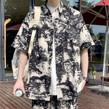 冰丝衬衫男短袖夏季情侣款小众衬衣外套D655P35，男装T恤，星座101C（原电商A011-3）