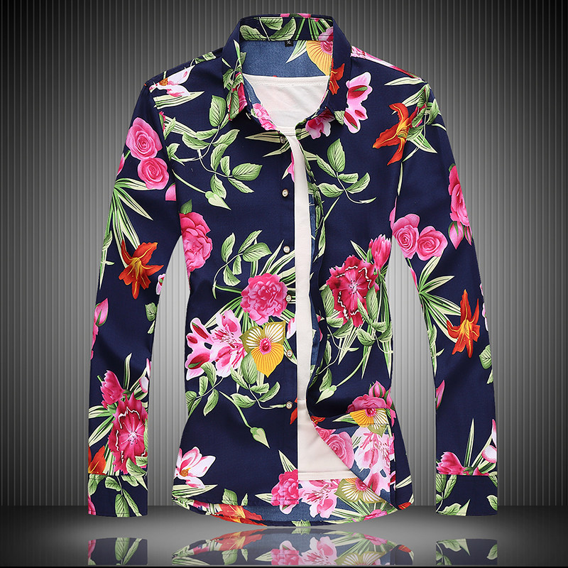 2025秋季新款加大码男士长袖花衬衫1272P38，男装衬衫，星座101C（原电商A011-3）