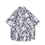 港风白底大码短袖潮花衬衫男生情侣衬衫D351P30，男装T恤，星座101C（原电商A011-3）