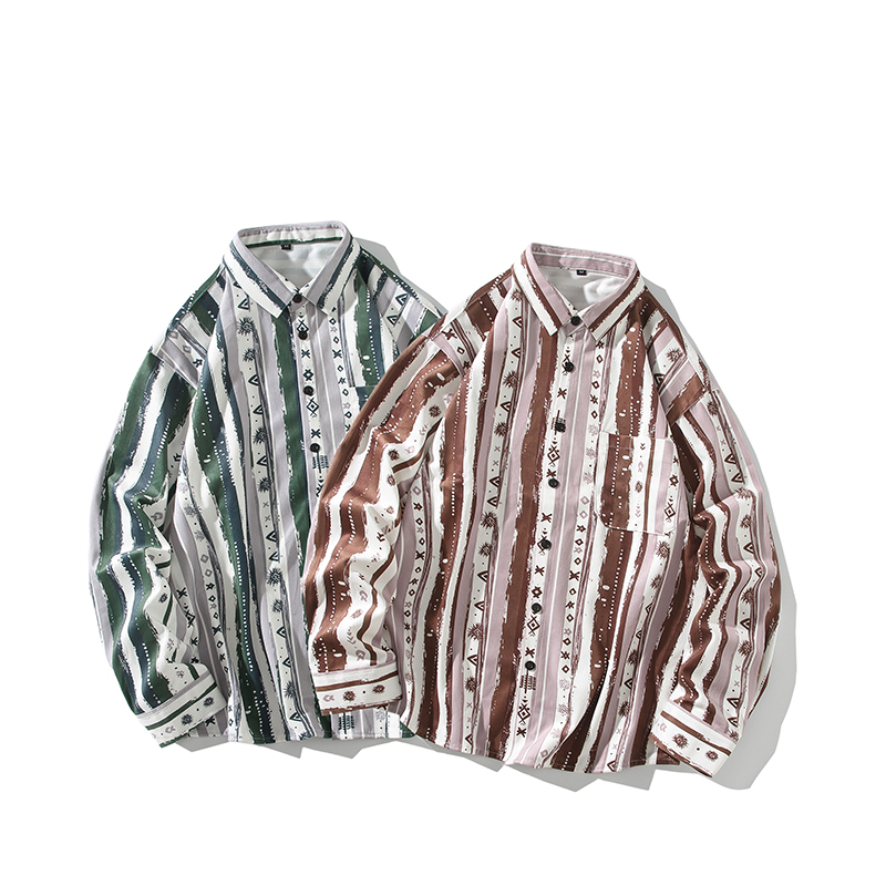 特批45情侣秋冬灯芯绒条纹外套男大码休闲衬衫C6083P45，男装衬衫，星座101C（原电商A011-3）