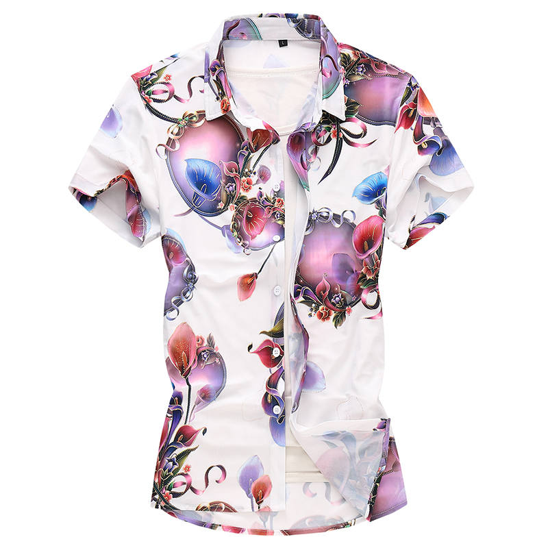 夏季时尚衬衣短袖风花衬衫青年男衬衫D311P45，男装T恤，星座101C（原电商A011-3）