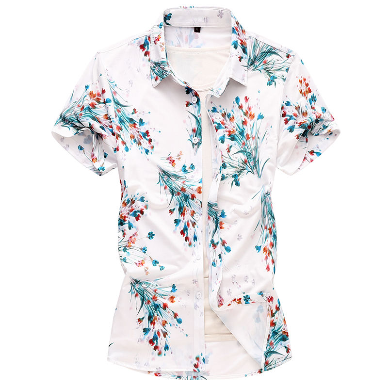 大码2025夏花衬衣短袖风花衬衫青年男衬衫D310P45，男装T恤，星座101C（原电商A011-3）