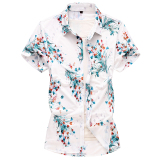 大码2025夏花衬衣短袖风花衬衫青年男衬衫D310P45，男装T恤，星座101C（原电商A011-3）