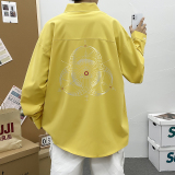 五色男生港风长袖宽松ins情侣外套模特衬衫3023P35，男装衬衫，星座101C（原电商A011-3）