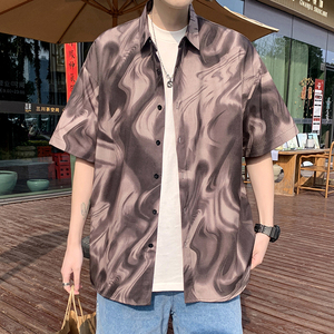 2025新款冰丝衬衫男短袖夏季情况衬衣外套 D650 P35图片
