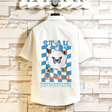 港风大码短袖蝴蝶老虎衬衫青年男生情侣衬衫D330P28，男装T恤，星座101C（原电商A011-3）