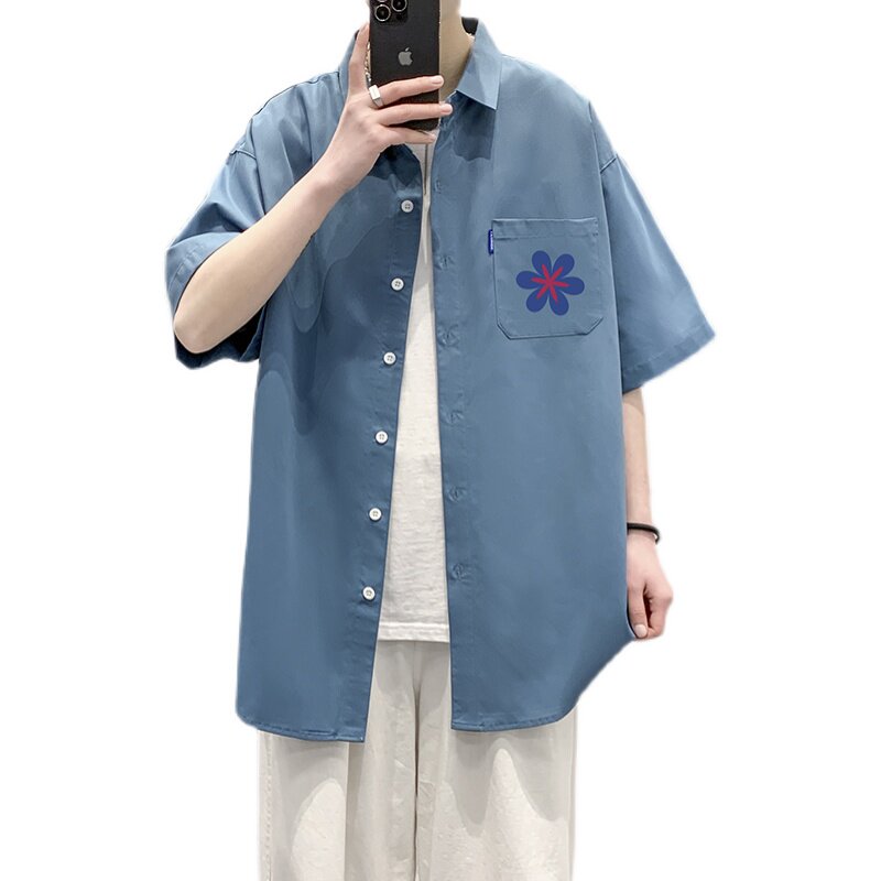 港风大码短袖衬衫青年男生情侣衬衫组合D321D322D323D325P28,男装T恤,星座101C（原电商A011-3）