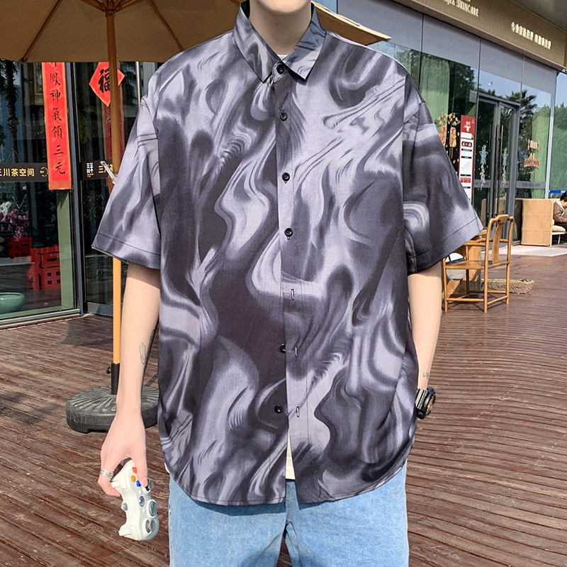 2025新款冰丝衬衫男短袖夏季情况衬衣外套D650P35,男装T恤,星座101C（原电商A011-3）