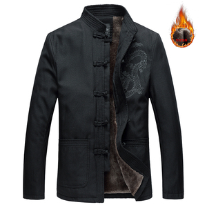 冬季风棉衣唐装立领大码盘扣刺绣棉衣男外套6109P100图片