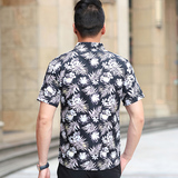 QT4025加肥大码花衬衣短袖男衬衫C601P33，男装T恤，星座101C（原电商A011-3）