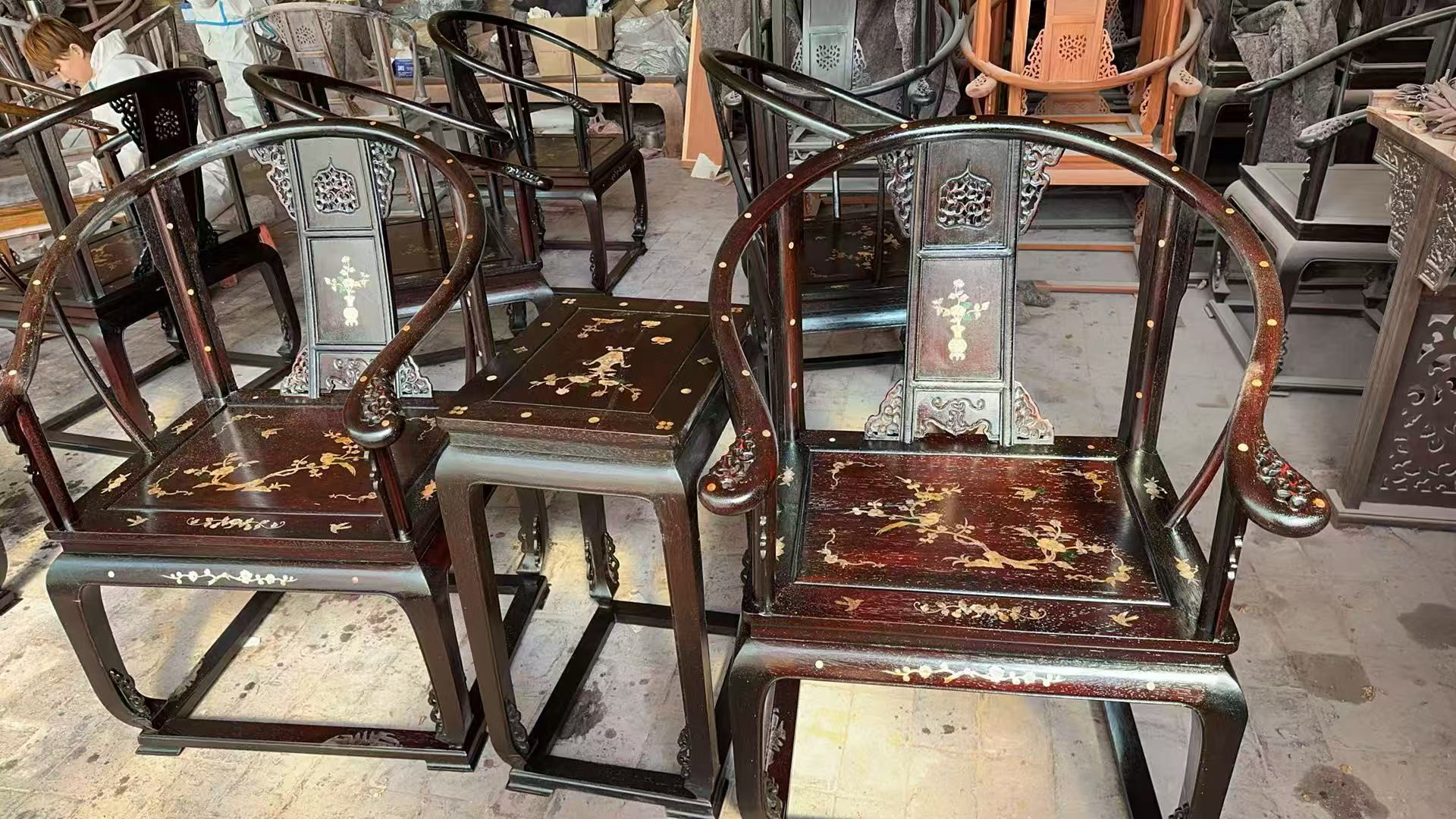 伴度印象古典中式红木家具紫檀木圈椅皇宫椅雕龙太师椅靠背椅