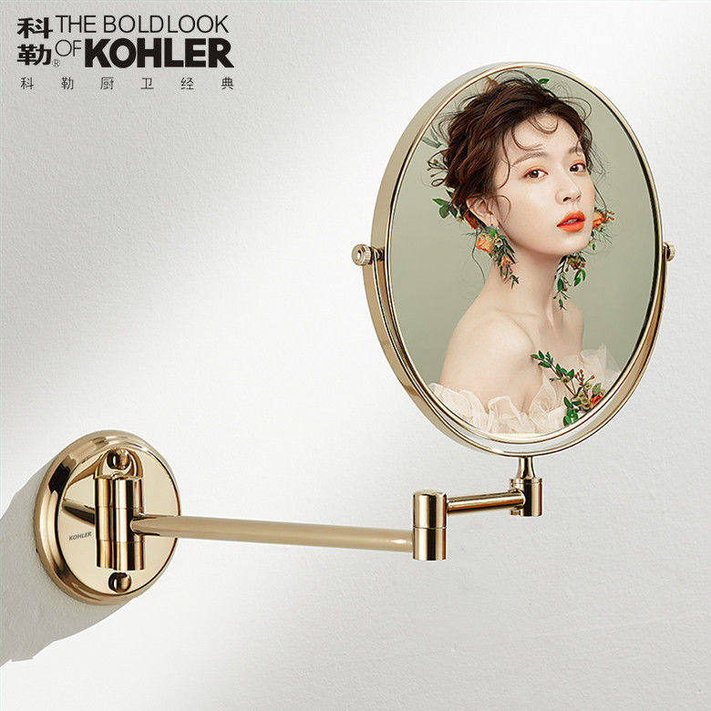 品牌进口化妆镜折叠酒店卫生间伸缩镜子贴墙双面美容镜壁挂免打孔,家装主材,美容镜,淘宝优惠券,粉丝福利购,淘宝优惠卷