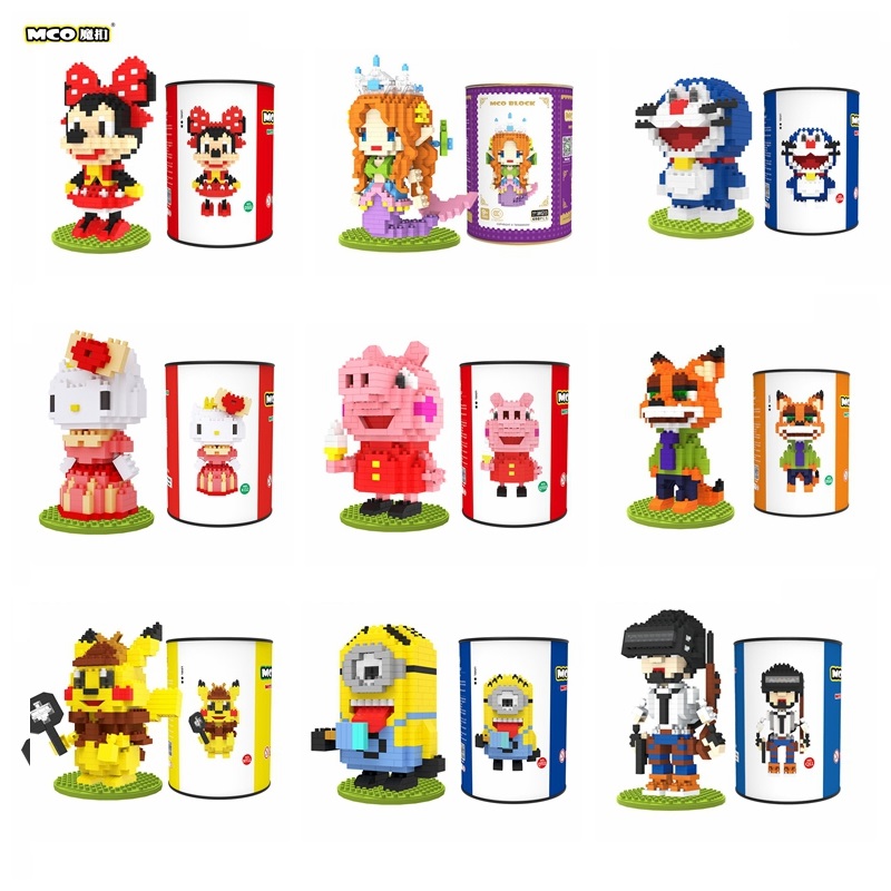 mco魔扣积木乐高微型小颗粒拼装玩具卡通人物米奇唐老鸭女孩礼物