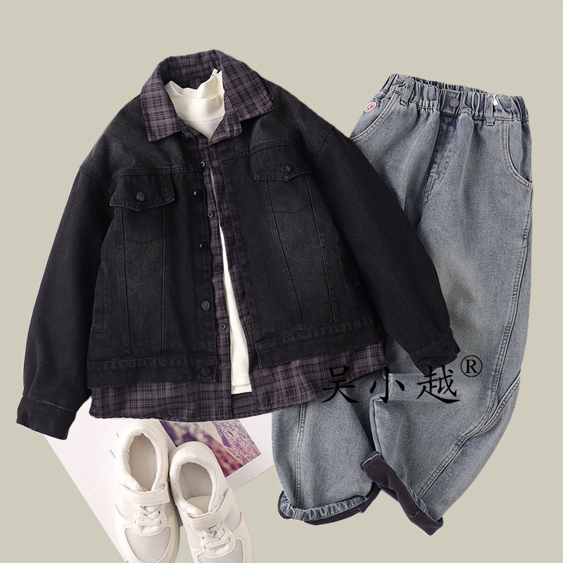 吴小越w1693男童牛仔外套同学痞帅男孩秋冬新款衬衣版型秋款大童,童装/婴儿装/亲子装,儿童牛仔外套,淘宝优惠券,粉丝福利购,淘宝优惠卷