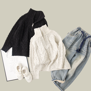 吴小越w881儿童毛衣开衫 男童原宿风文艺范保 百搭神器洋气秋冬新款