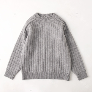 吴小越w671儿童毛衣圆领百搭神器洋气秋冬新款 男童原宿风文艺范保