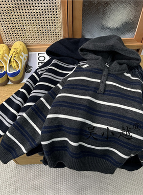 吴小越w1682男童加厚毛衣秋冬新款韩版宽松儿童上衣男孩冬装潮牌