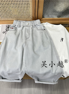 吴小越w2060男童牛仔裤春款痞帅男孩秋装新款长裤春秋款大童