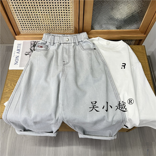 春秋款 吴小越w2060男童牛仔裤 大童 长裤 新款 春款 痞帅男孩秋装