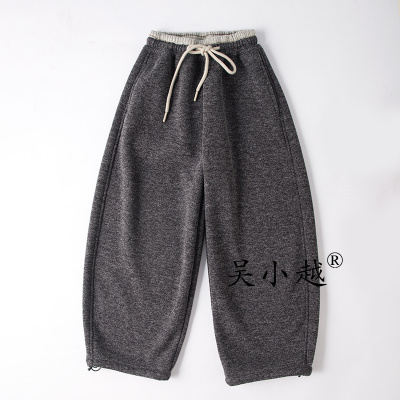 吴小越W2082男童春款儿童长裤男孩冬款卫裤休闲灰色运动裤