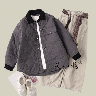 吴小越w1657男童秋冬装棉衣新款洋气儿童冬季加厚外套帅气二棉