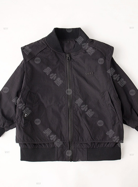 吴小越w606男童外套薄款假两件衣2025秋新款中长款设计师款风衣